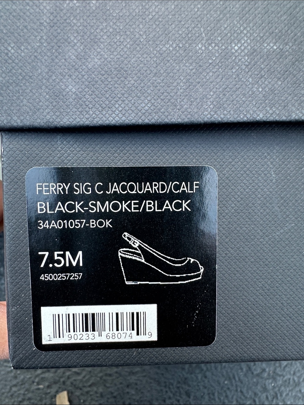 COACH Black Signature Logo Cork Wedge Slingback Sandals - Picture 2 of 4